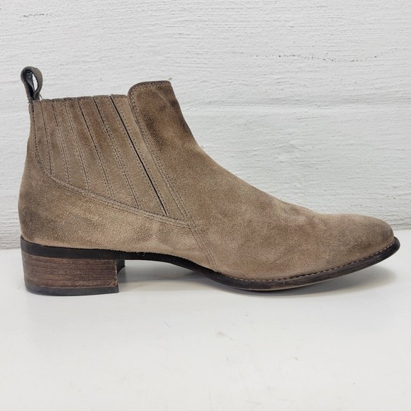 Paul Green‎ Women's Size 9 Brown Suede Leather Zip Ankle Chelsea Heeled Boots - Picture 5 of 15